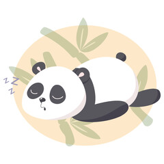 Adorable funny panda asleep © inspiring.team