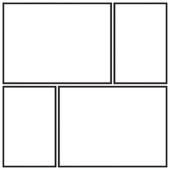 Obraz premium Vector mock up mood board of four frames. Photo collage templates.
