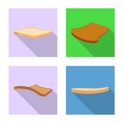 Vector illustration of breakfast and delicious symbol. Set of breakfast and tasty stock symbol for web.