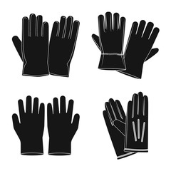 Vector illustration of glove and winter symbol. Set of glove and equipment vector icon for stock.