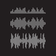 Audio technology, music sound waves vector icon