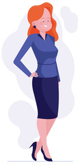 Businesswoman with loose hair standing