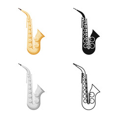 Fototapeta na wymiar Vector illustration of saxophone and jazz sign. Web element of saxophone and music stock vector illustration.