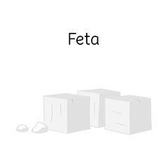 Isolated object of cheese and feta sign. Graphic of cheese and piece vector icon for stock.