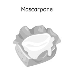 Isolated object of mascarpone and cheese logo. Web element of mascarpone and meal stock symbol for web.