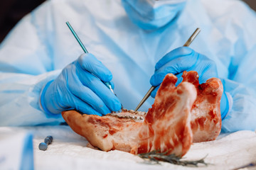 The process of training in dentistry.