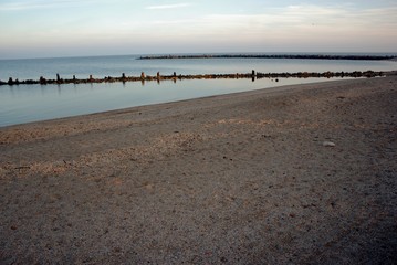 view of the beach in autumn in October