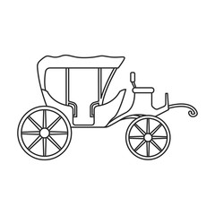 Fototapeta na wymiar Vintage carriage vector icon.Outline, line vector icon vintage carriage isolated on white background .