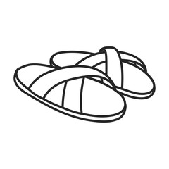 Sandal vector icon.Line vector icon isolated on white background sandal .