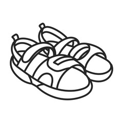 Summer sandal vector icon.Line vector icon isolated on white background summer sandal .
