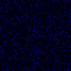 Matrix background. Blue sparse binary background. Medium sized seamless pattern. Classy vector illustration.