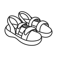 Summer sandal vector icon.Line vector icon isolated on white background summer sandal .