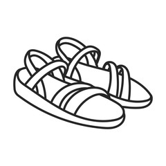 Sandal vector icon.Line vector icon isolated on white background sandal .