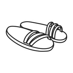 Sandal vector icon.Line vector icon isolated on white background sandal .