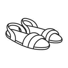 Sandal vector icon.Line vector icon isolated on white background sandal .