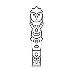 Totem vector icon.Line vector icon isolated on white background totem.