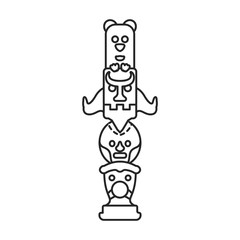 Tribal mask vector icon.Line vector icon isolated on white background tribal mask .