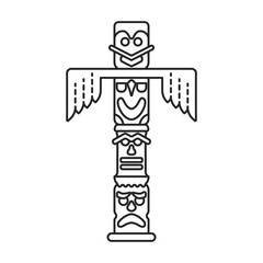 Tribal mask vector icon.Line vector icon isolated on white background tribal mask .