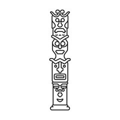Totem vector icon.Line vector icon isolated on white background totem.