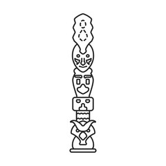 Tribal mask vector icon.Line vector icon isolated on white background tribal mask .