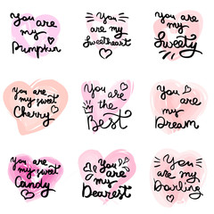 Vector card with I love you hand lettering quote