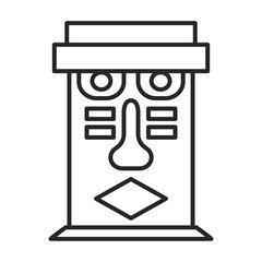Mask of totem vector icon.Line vector icon isolated on white background mask of totem .