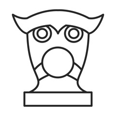 Mask of totem vector icon.Line vector icon isolated on white background mask of totem .