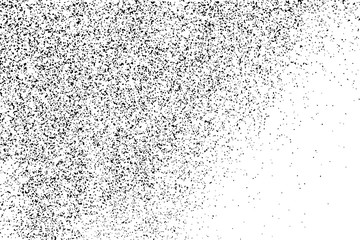 Black Grainy Texture Isolated On White Background. Dust Overlay. Dark Noise Granules. Digitally Generated Image. Vector Design Elements, Illustration, Eps 10.