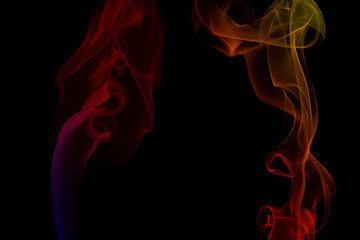 A black background with two flames of fire