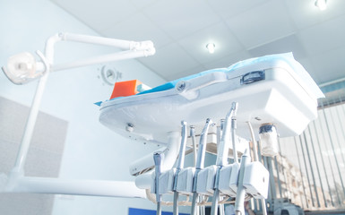 Fototapeta na wymiar Dental clinic. Stomatological equipment. Tooth care