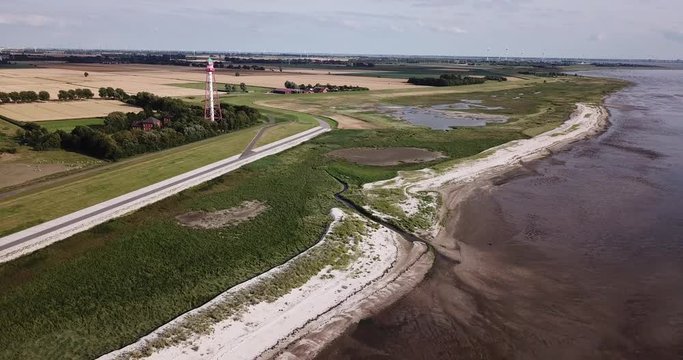 Campen Lighthouse near Emden, Eastern Frisia, Lower Saxony Germany