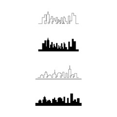 Obraz premium Set city skyline vector silhouette