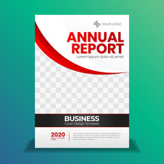 Fototapeta premium Red cover design for annual report, business cover, flayer or booklet. Brochure template layout. A4's cover vector