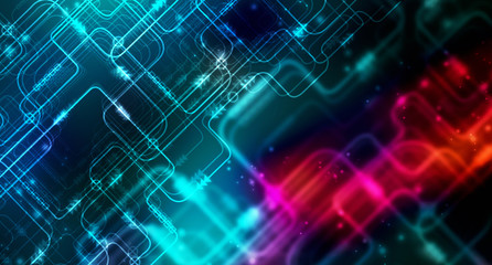 Obraz premium 2d illustration Abstract futuristic electronic circuit technology background
