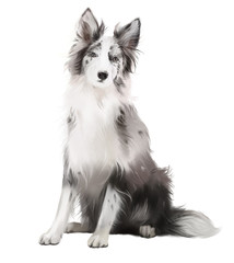 Border collie. Watercolor drawing