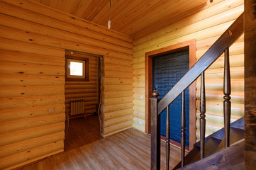 Russia, Moscow- September 10, 2019: interior room apartment modern bright cozy atmosphere. beautiful designer country house with wooden elements