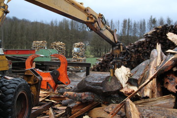 Fototapeta premium Hoist engine for the warming wood industry