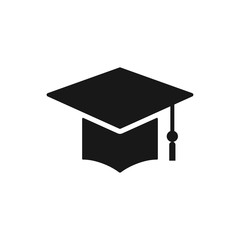 Square academic cap, Simple graduate cap silhouette icon
