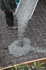 Concrete cement delivery foundations workers 