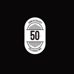 50 Years Anniversary Celebrations Retro Style Vector Template Design Illustration