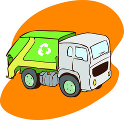Plastic bottle recycling process vector illustration.