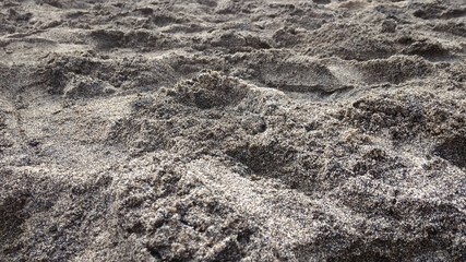 Footprints on the sand beach