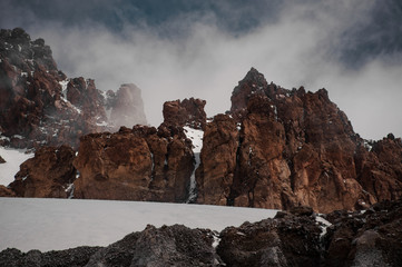 Great cliffs standing near the mountain side