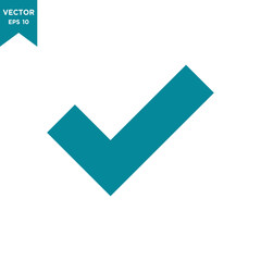 check mark icon in trendy flat design 