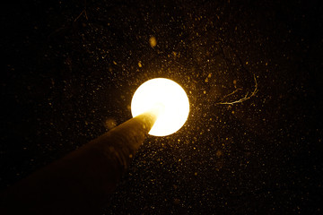 Bright lantern in the dark