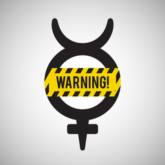 Mercury Retrograde symbol, warning, planet sign, vector illustration