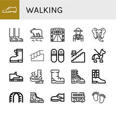 Set of walking icons