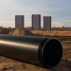 Industrial plastic pipe for trunk networks of pressureless and pressure sewer and wastewater systems