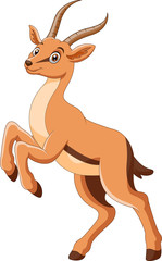 Fototapeta na wymiar A cute cartoon gazelle stands