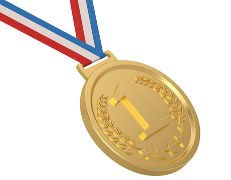Gold medals Isolated in white background.  3d illustration